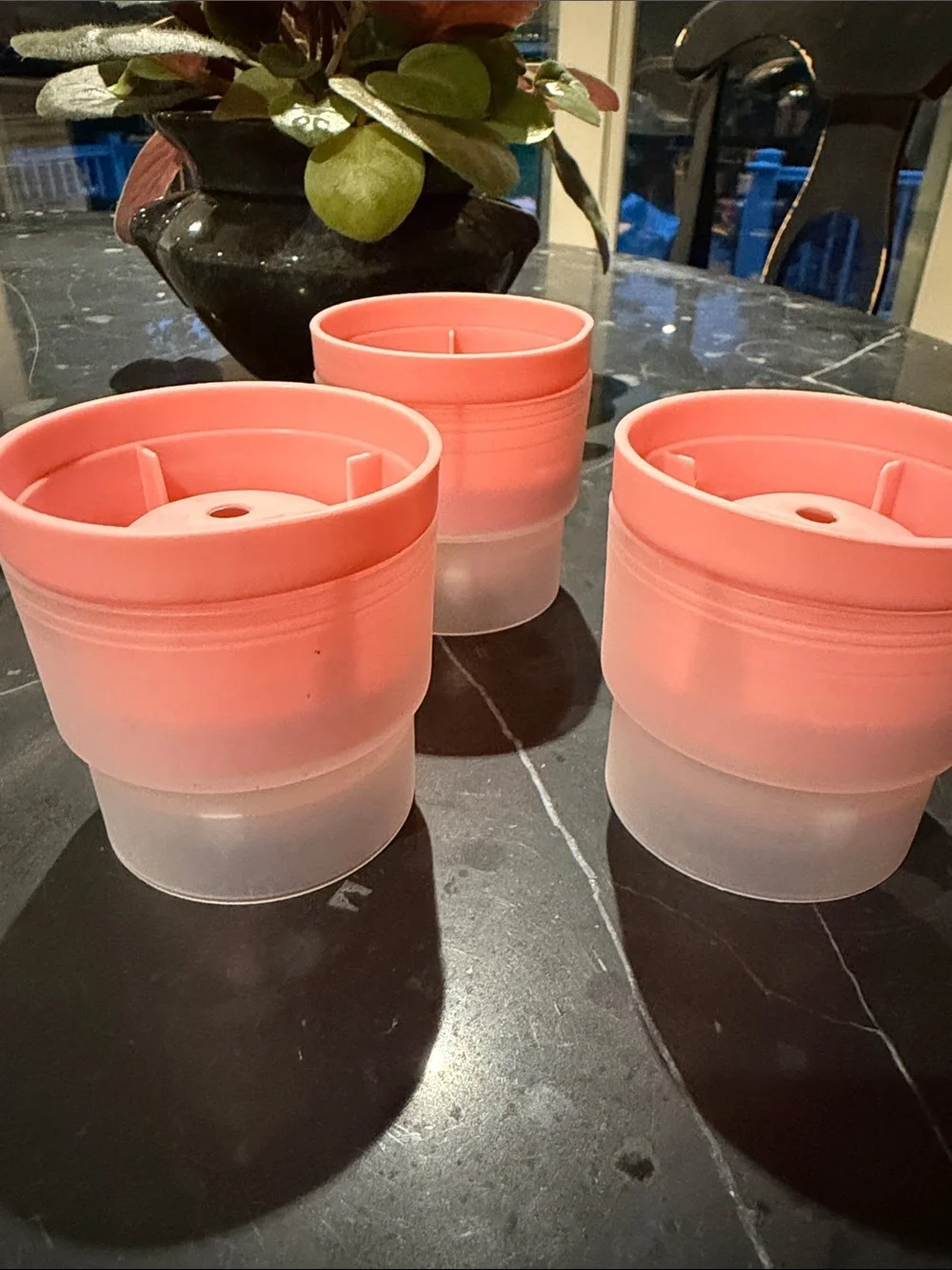 Pink Silicone Large Round Ice Cube Mold Set - 3-Pack